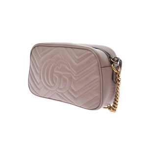 Gucci Marmont Beige Shoulder Lambskin Tan Bag GG